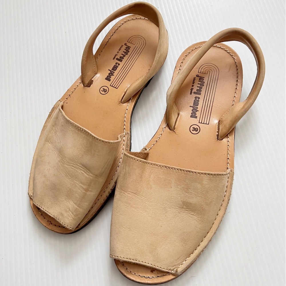 JEFFREY CAMPBELL |  Taupe Leather Slingback Flats Sandals Size 39